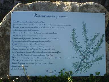 Grabplatte
              mit einem franzoesischen Gedicht von René Bruni