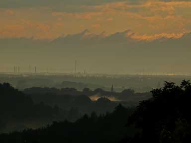 Blick auf die Rheinebene bei Karlsruhe